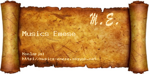 Musics Emese névjegykártya